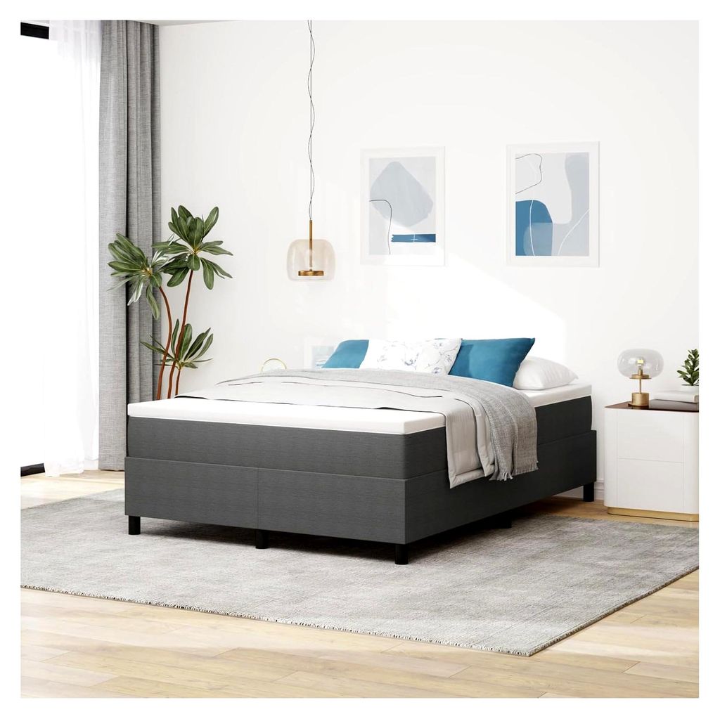 Boxspringbett Hellgrau 160x200 cm Cordstoff