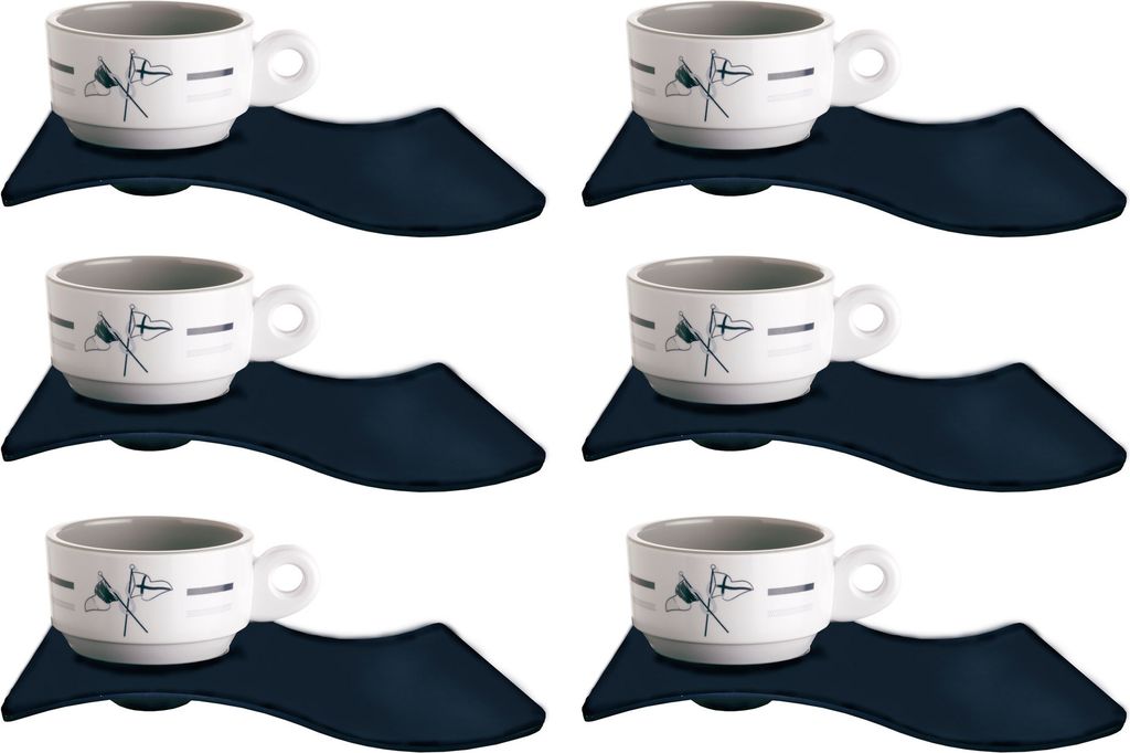 Espressotasse Welcome on Board Welle mit Unterteller 6er Set