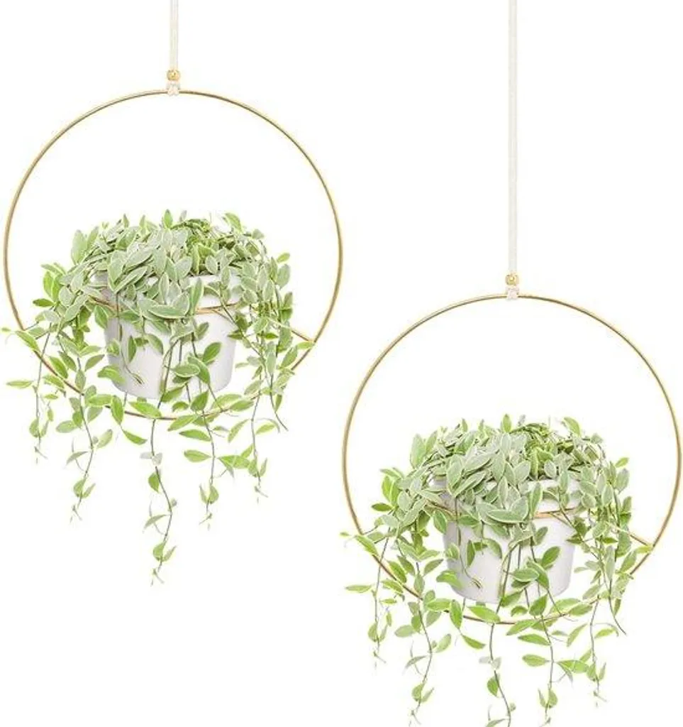 Crochets muraux fleurs en métal robuste - Design géométrique lot de 2
