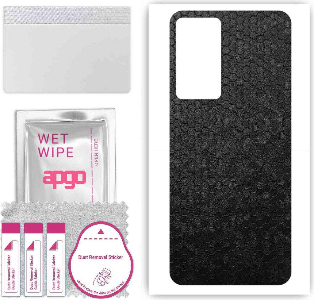 apgo Rückseite Schutzfolie, Skin, kompatibel mit Oppo Reno8 Lite 5G, Hinten Displayschutzfolie aus Vinylfolie, kratzfest, einfache Montage - Schwa...