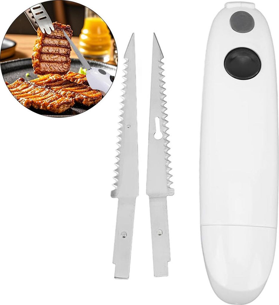 Steakmesser aus Edelstahl, tragbar mit ergonomischem Griff, gezahnte Klinge für Haus, Restaurant, Picknick & Fisch