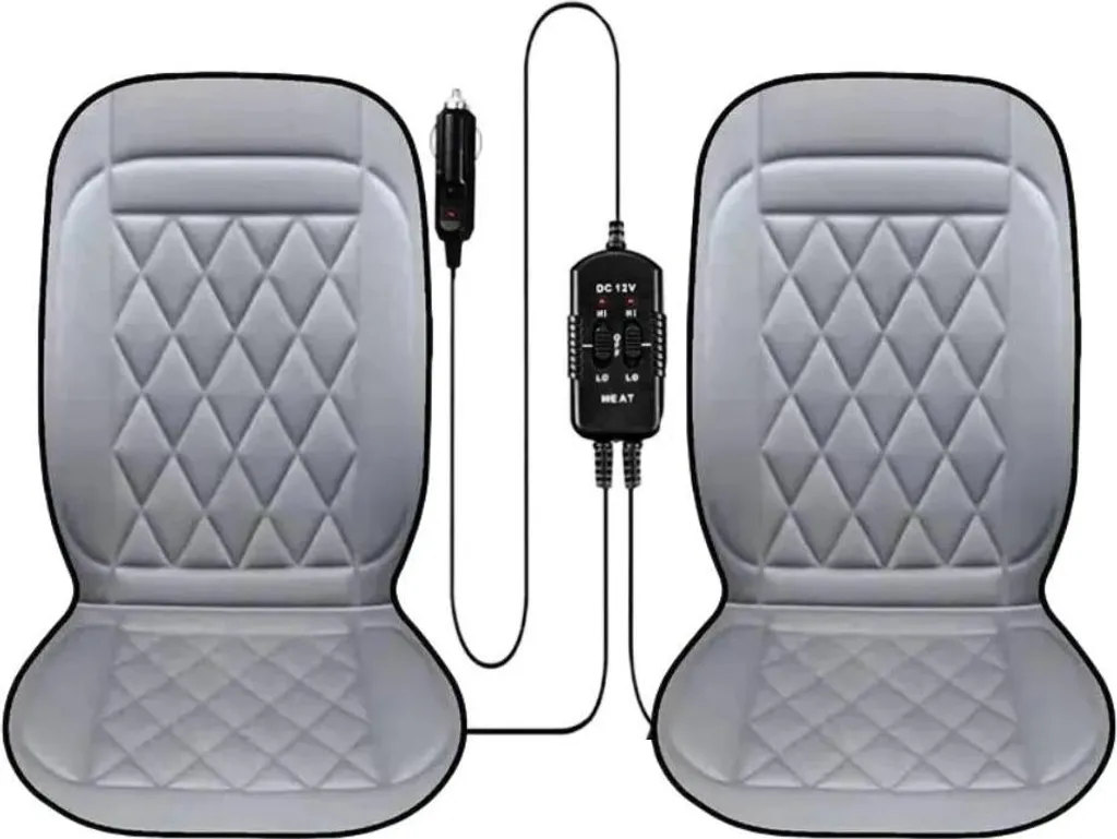 Coussin chauffant pour siège de voiture gris avec thermostat ajustable