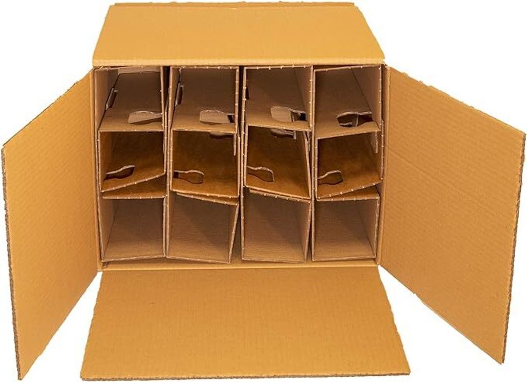 Weinkarton / Flaschenkarton für 12 Flaschen (1 stück) Versandkarton für Wein / Weinversandkarton