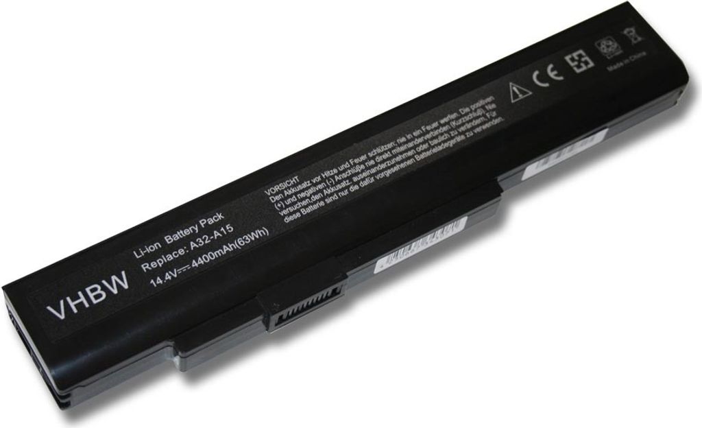 vhbw Akku Ersatz für A41-A15, A32-A15, A42-H36, A42-A15 für Notebook (4400 mAh, 14,4 V, Li-Ion)
