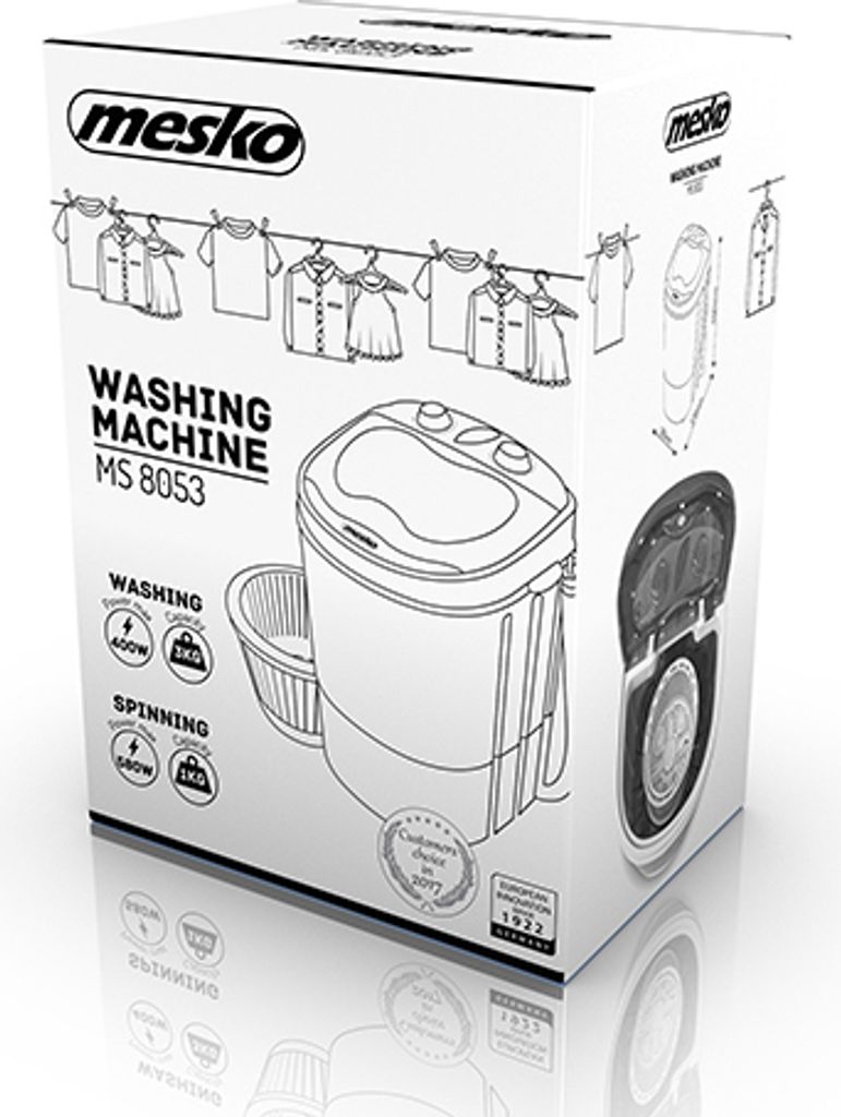 Mesko Home MS 8053 Waschmaschine Toplader 3 kg Blau  Weiß Produktbild 