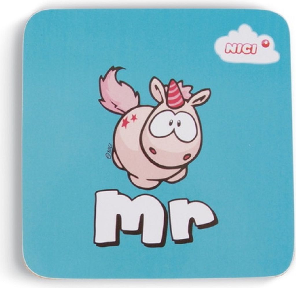 Nici Untersetzer Einhorn Korkuntersetzer 9,5x9,5cm Botschaft "Mr." für Gläser Tassen Becher Tischuntersetzer 42457 (2er-Set = 2 Stück)