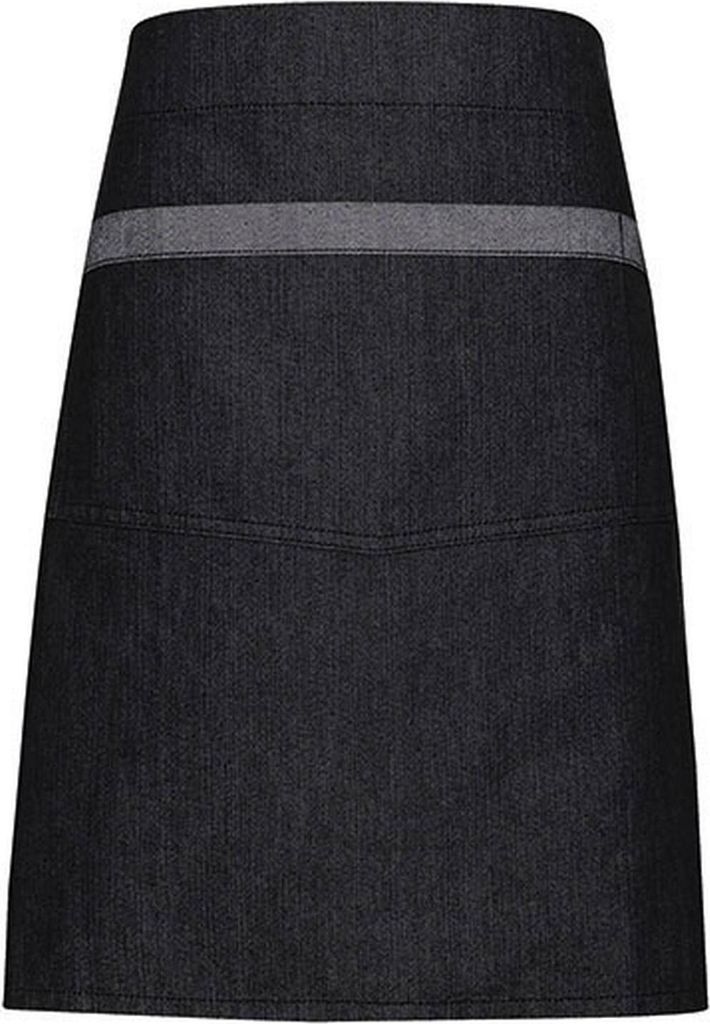 Premier Workwear PR128 | Domain Contrast Denim Waist Apron - 50 cm x 70 cm - Farbe: Black Denim (ca. Pantone 433) - Größe: One Size