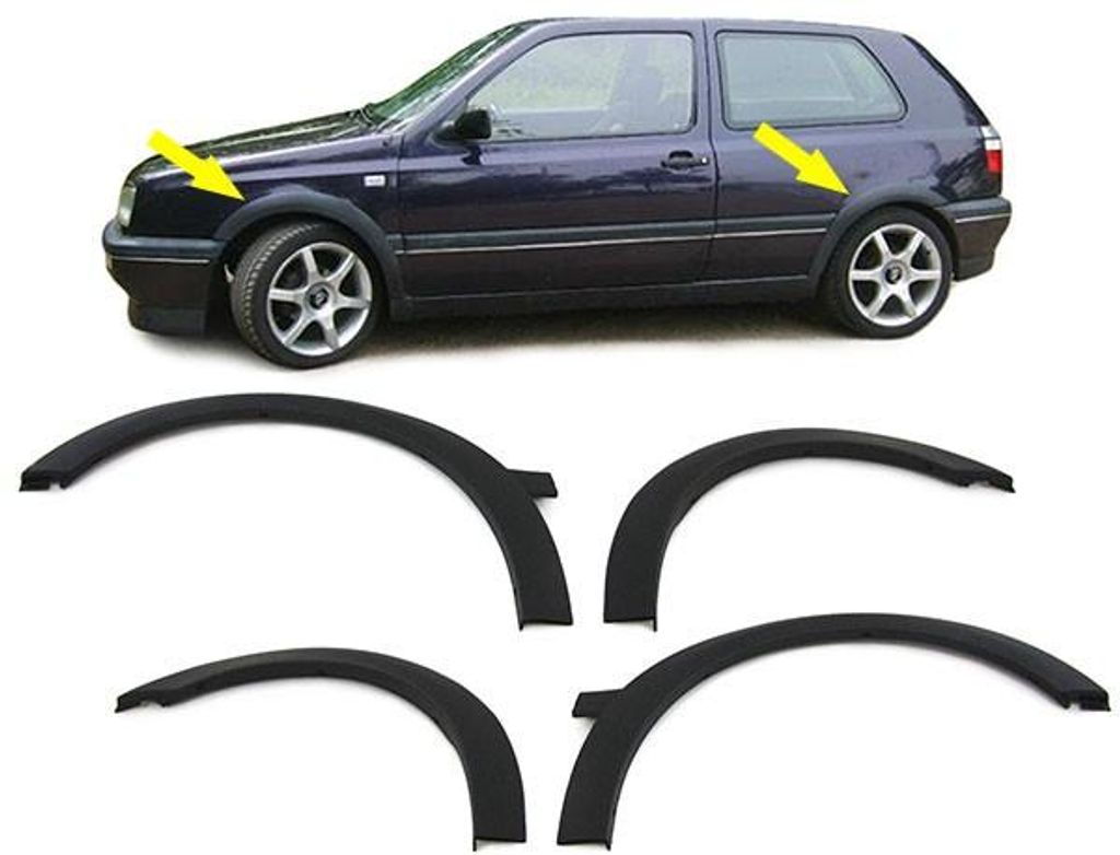 Für VW Golf 3 III 1991-1997 Radlaufverbreiterung Radlauf Kotflügel Verbreiterung in der Farbe von Carparts-Online GmbH