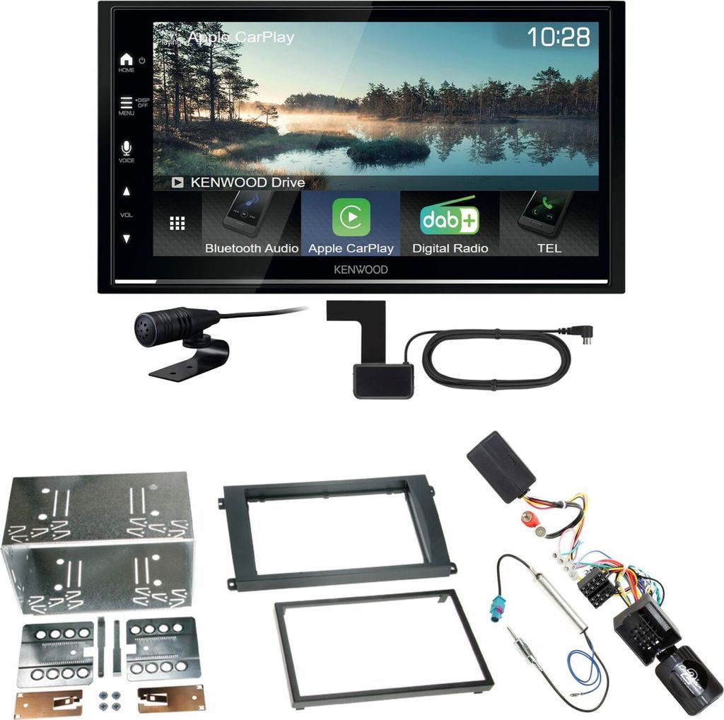 Kenwood DMX7722DABS Android Auto CarPlay Einbauset für Porsche Cayenne ab 2007