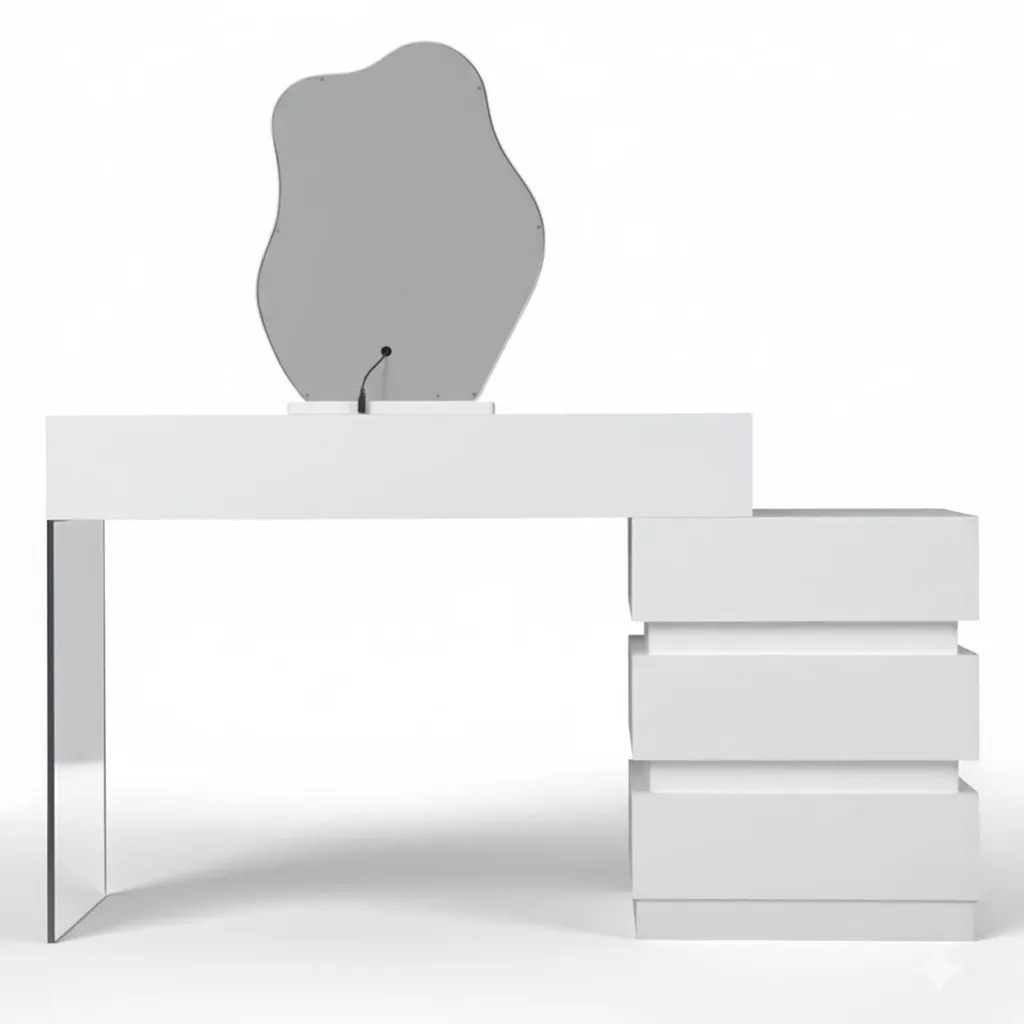Coiffeuse de maquillage design avec miroir et rangements modulables - 10