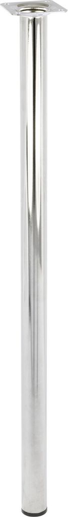 WAGNER Möbelbein CLASSIC RETRO - Ø 30 x 600 mm, Anschraubplatte 60 x 60 mm, Innengewinde Ø 10 mm, Stahl verchromt - 12156001