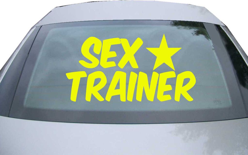 Indigos UG - Aufkleber Heckscheibe & Motorklappe DE6407 - neongelb - 600x314 mm - sex star trainer - Auto Scheiben Fenster Heckklappe Tuning Racing...