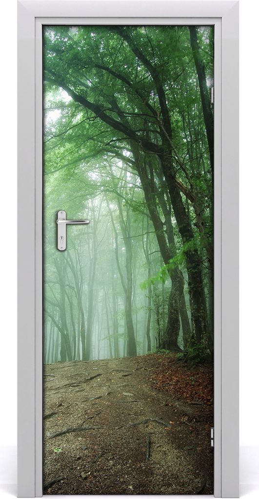 Tulup Türaufkleber 75x205 cm Dekorative Aufkleber Selbstklebend Wasserdichte Tapete Abnehmbar Schlafzimmer Wohnzimmer Wohnkultur - Nebel im Wald