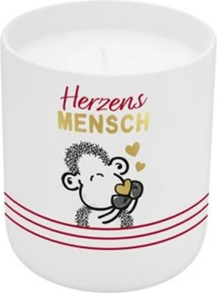 Bougie Herzensmensch en porcelaine dorée pour l'amour de ma vie