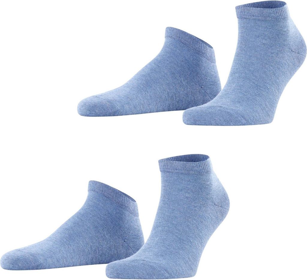 FALKE Herren Socken, 2er Pack - Happy, Sneakersocken, Baumwolle Blau 43-46