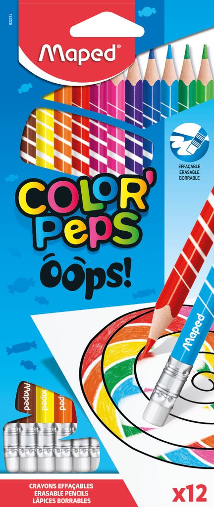 Maped 832812 Trójkątny ołówek COLOR'PEPS, wymazywalny, Zdjęcie produktu 