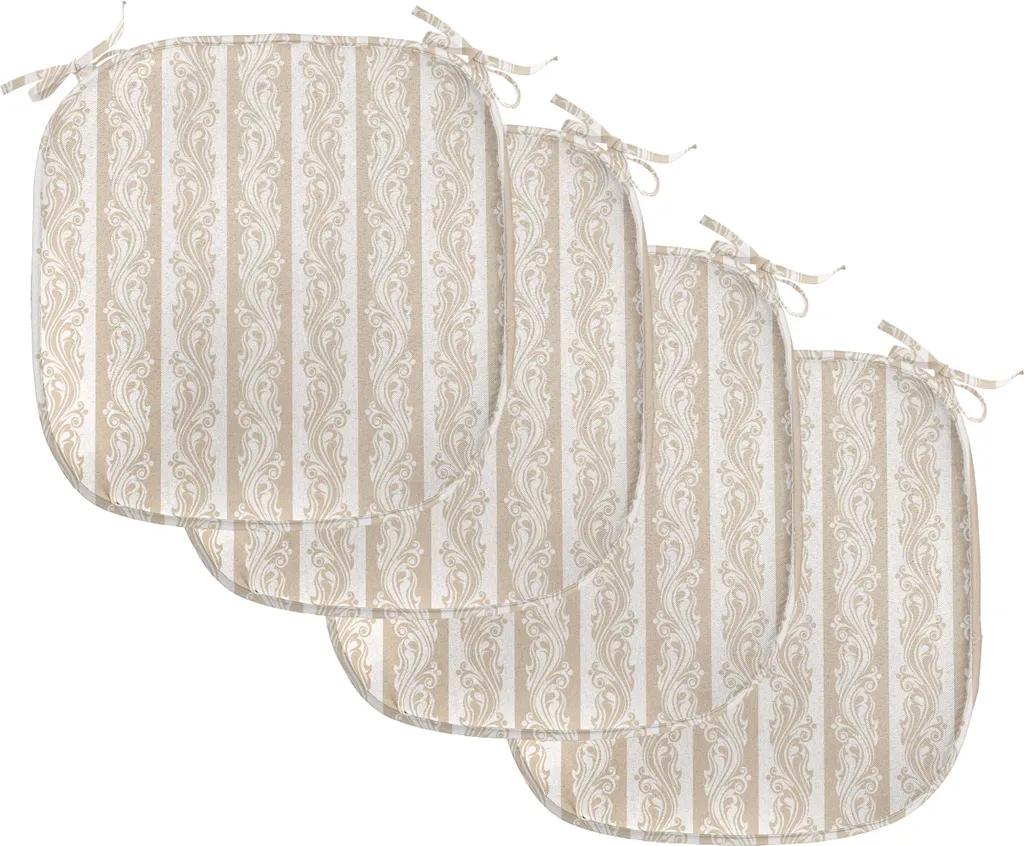 Set 4 Cuscini Impermeabili per Sedie 40x40 ABAKUHAUS Barocco Crema