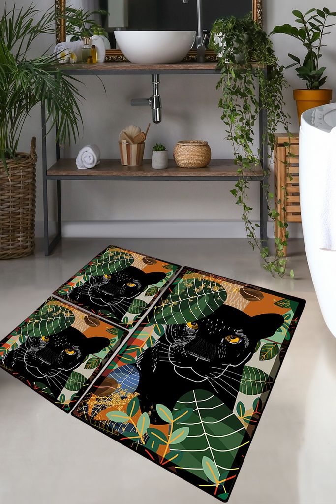 Mijolnir, Schwarz, Badematten-Set (3-teilig), Mehrfarbig, 100% POLYESTER, 50 x 60 cm
