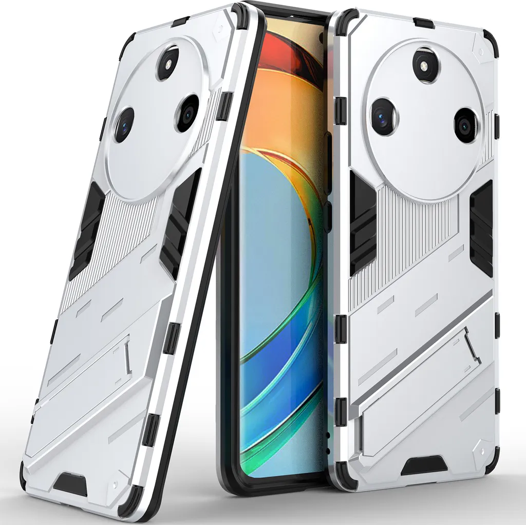Custodia per Honor X9b Custodia protettiva ibrida in PC TPU antiurto con funzione stand Arancione