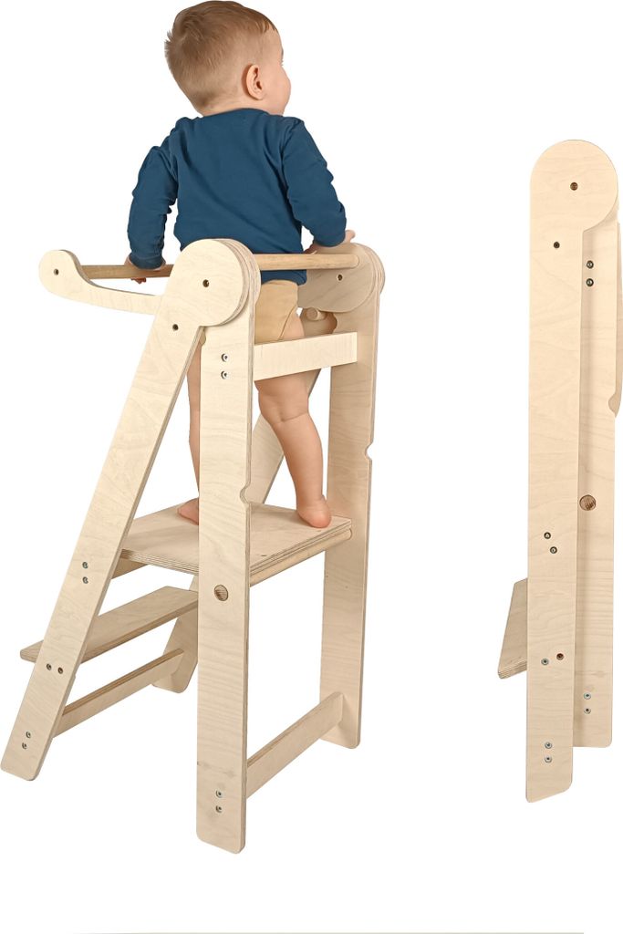 Lernturm faltbar, Montessori Lernturm, Faltbarer Küchenturm, Lerntower