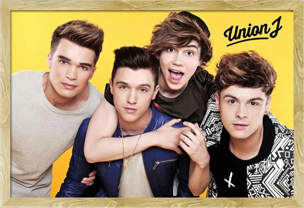 Décoration murale Union J Yellow : Poster encadré hêtre prêt à poser