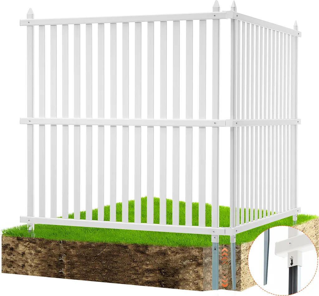Clôture brise-vent robuste en tôle galvanisée et PVC avec kit de montage
