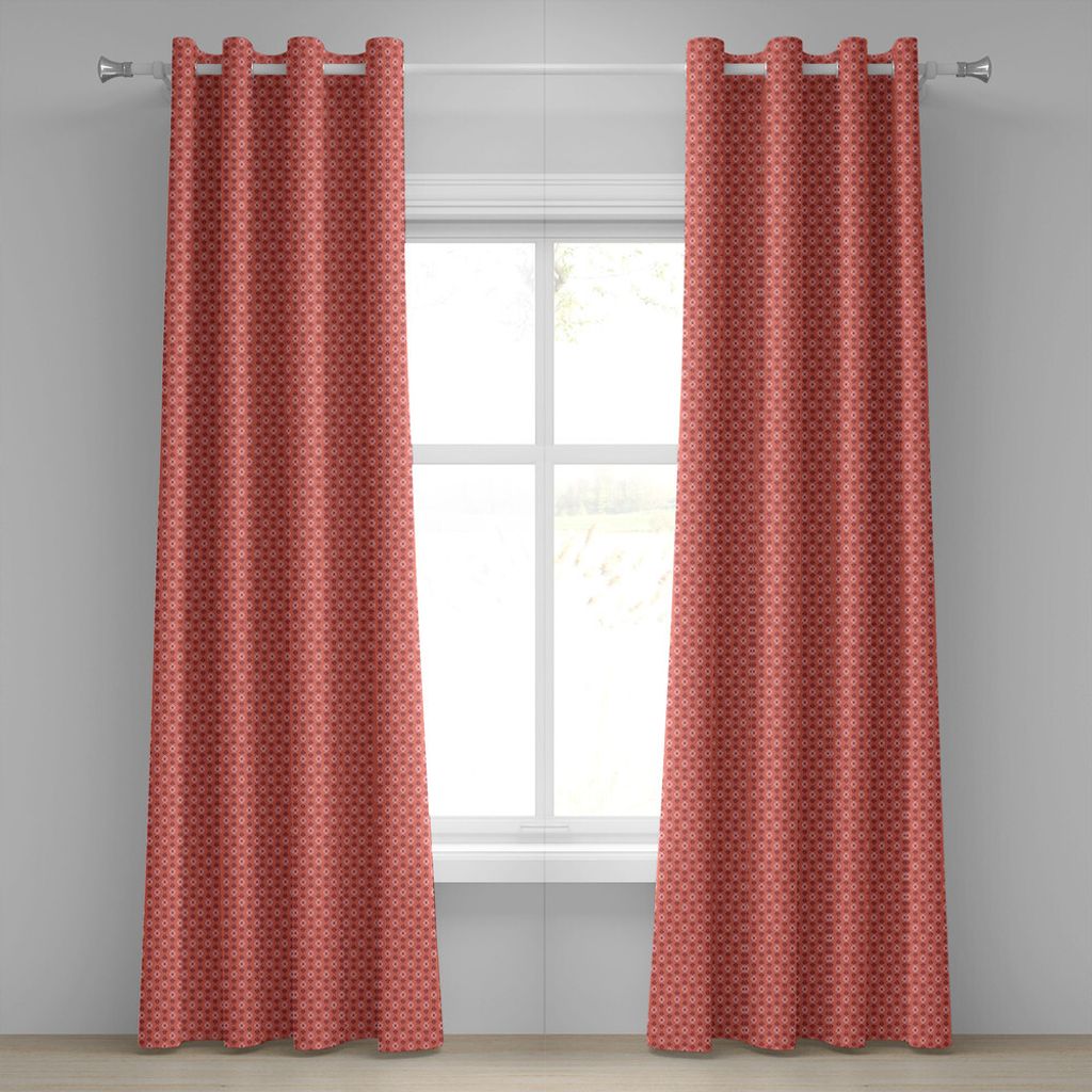 ABAKUHAUS Koralle Ösenvorhang, Saisonblumenmuster mit dem Blumenblatt verlässt den Frühlingsblüten wie weiblicher romantischer Entwurf, Dekorat...