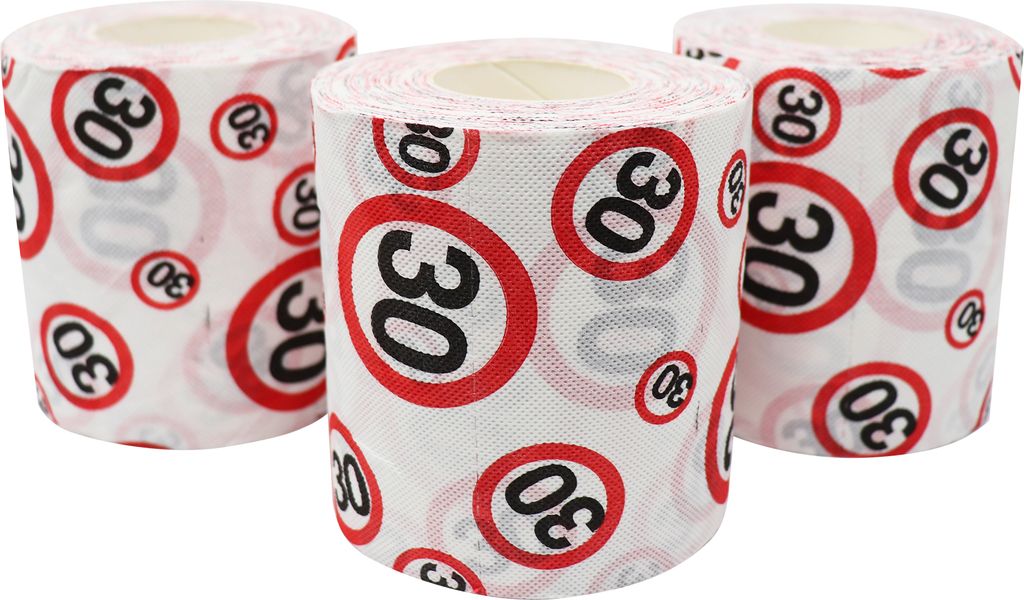 Toilettenpapier 30, 3er Set Geburtstagstoilettenpapier
