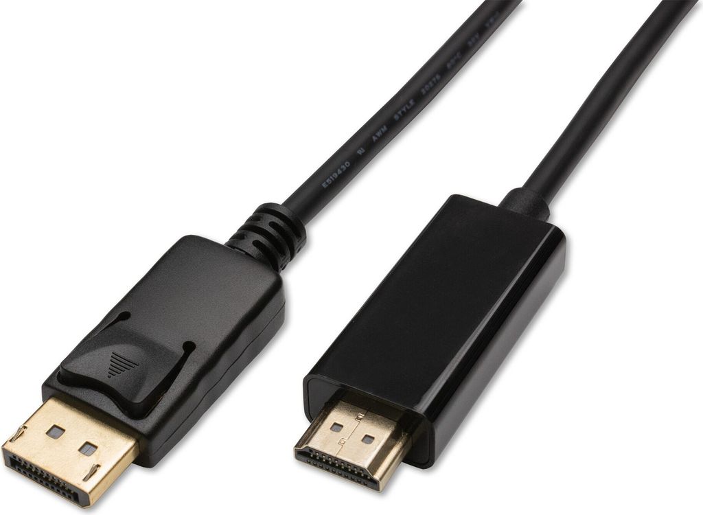 Kabel Displayport zu HDMI schwarz 4K 60Hz 2m HighSpeed DP zu HDMI