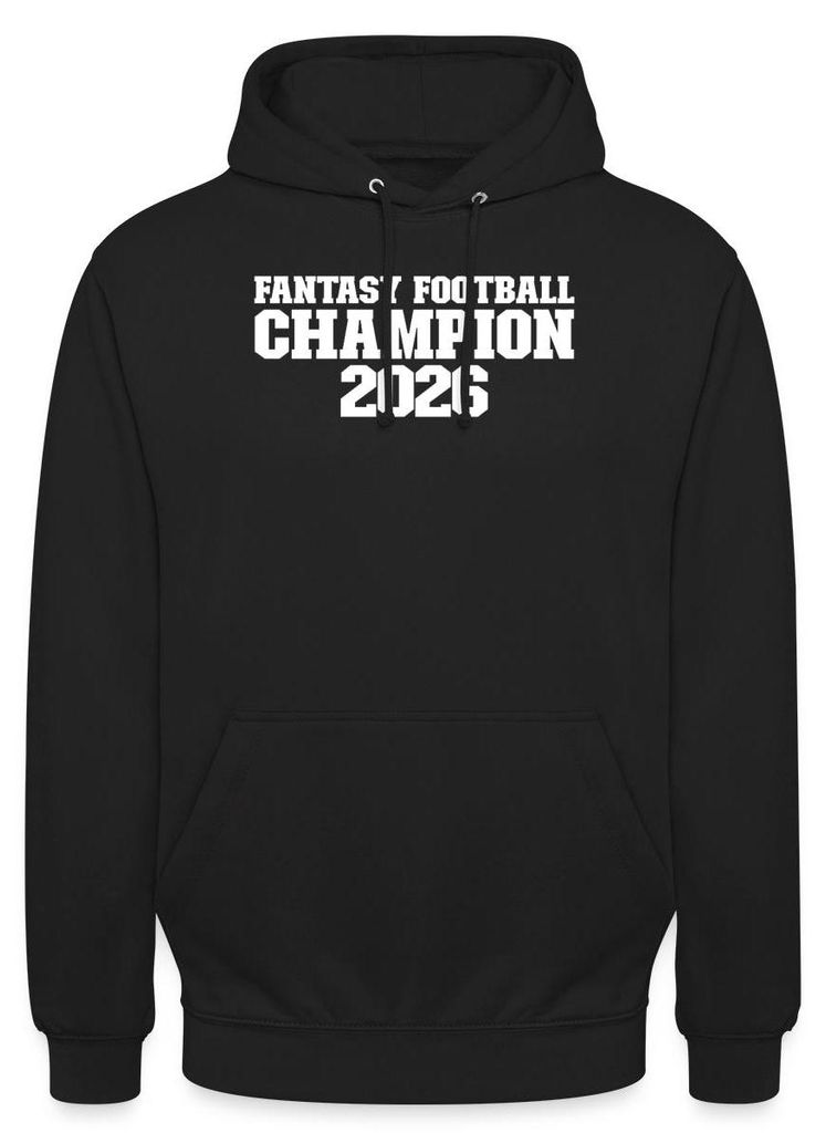 Spreadshirt Fantasy Football Champion 2026 Liga Gewinner Uni Hoodie, XL, Schwarz