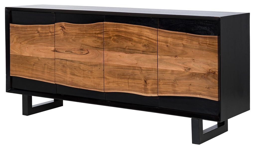 home24 Massives Sideboard - Akazie / Akazie Schwarz