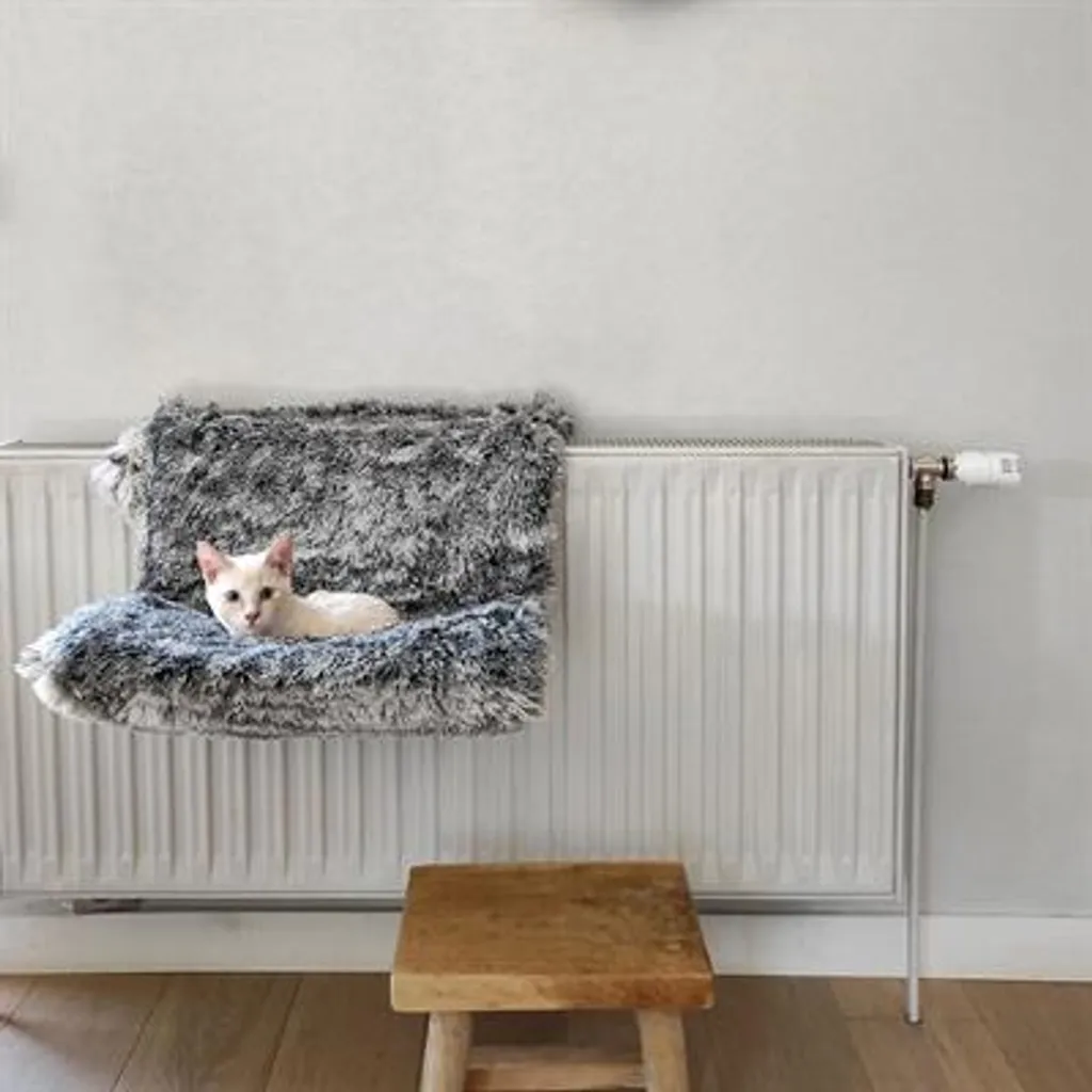 Hamac radiateur chat Croci - Housse noir chiné confortable et durable