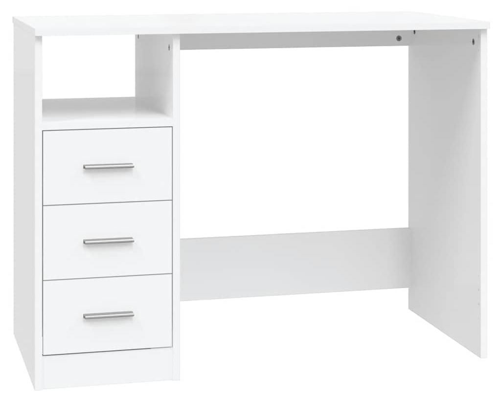 vidaXL Písací stôl so zásuvkami biely 102x50x76 cm z Obrázok produktu 