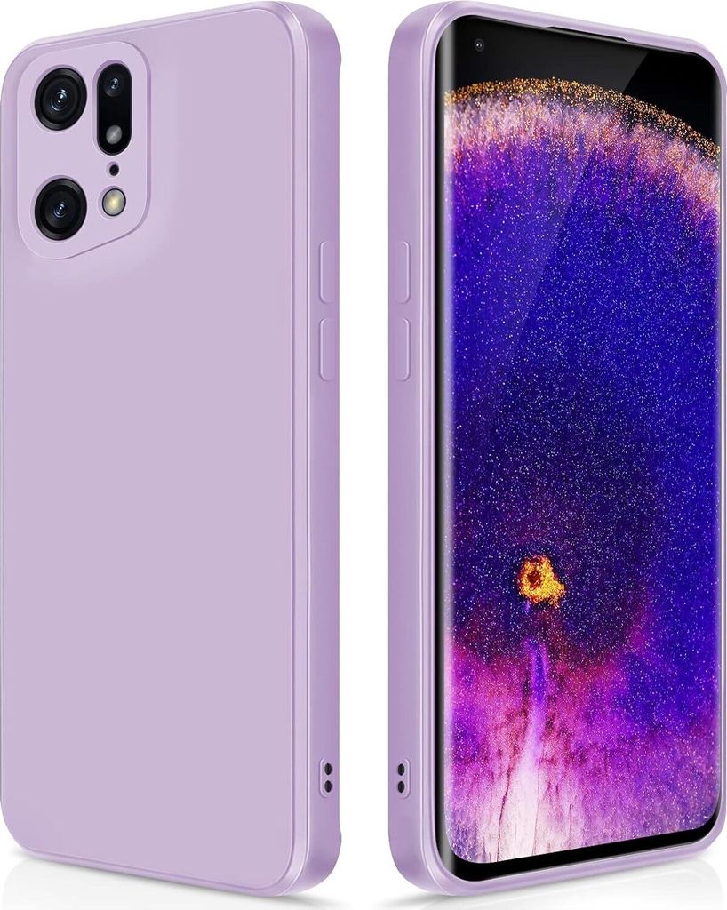 Silikon Hülle für OPPO Find X5 Pro Flüssigsilikon Dünn Gel Gummi Matt Kratzfeste Schutzhülle Lila