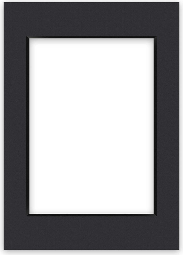 nielsen Conservation Passepartout 2,2 mm, Außenformat 29,7x42 cm (DIN A3) für Bilder DIN A4, Schwarz glatt