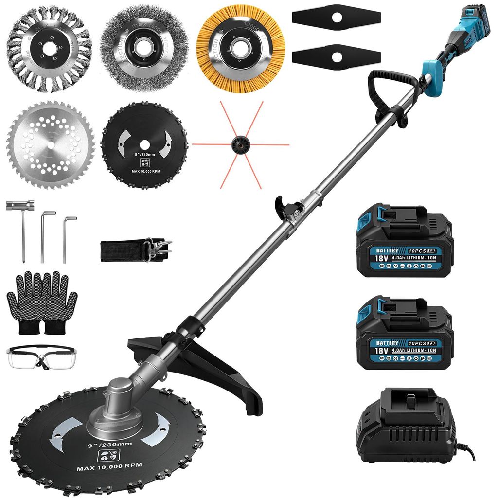 1380W Akku Rasentrimmer mit 2×4.0Ah Akku 18V, 168cm Produktbild 