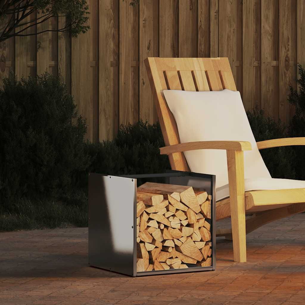 Stabli Möbel Brennholzregal 40x40x40 cm Edelstahl - Kaminholzregale CC8250225 1parcel