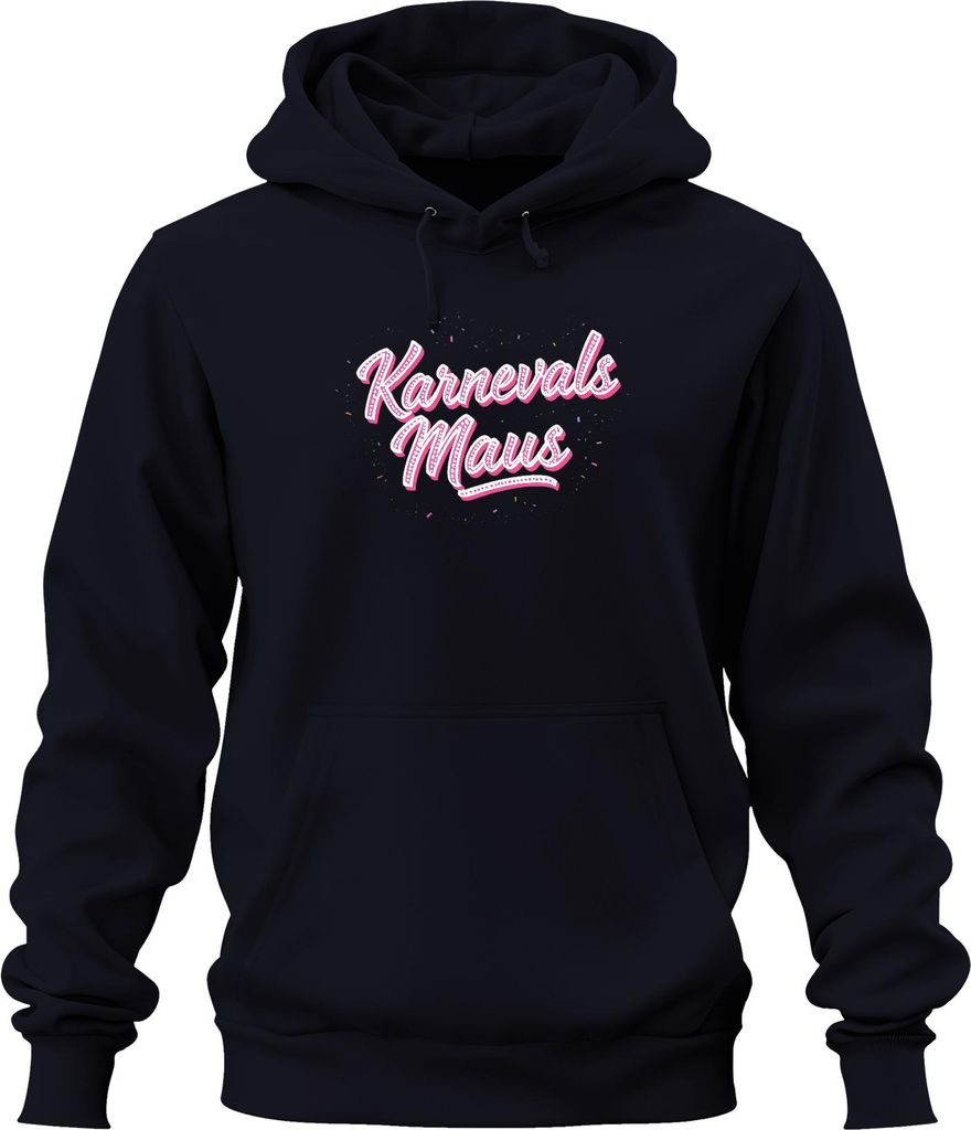 Karnevals Maus Karneval Fasching Konfetti Rosa Niedlich Kostüm Uni Hoodie Kapuzenpullover, Navy, 3XL