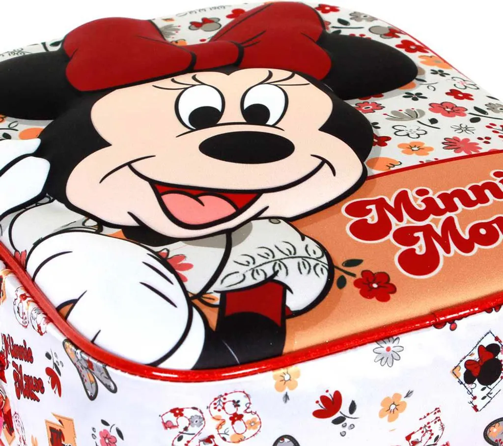 Sac à dos 3D Elite Minnie Mouse Rouge avec fleurs - Format 25x30 cm - 5