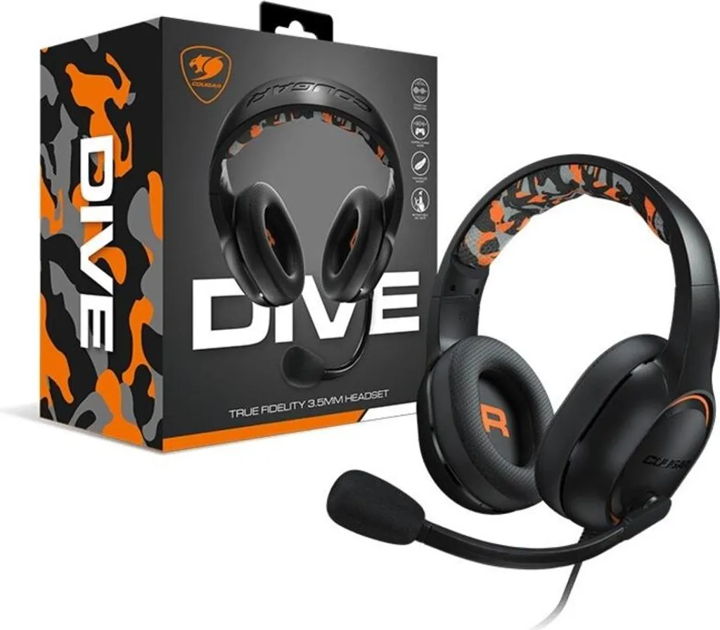 Micro-Casque COUGAR Dive Noir : Son Stéréo Pro et Bandeau de Confort