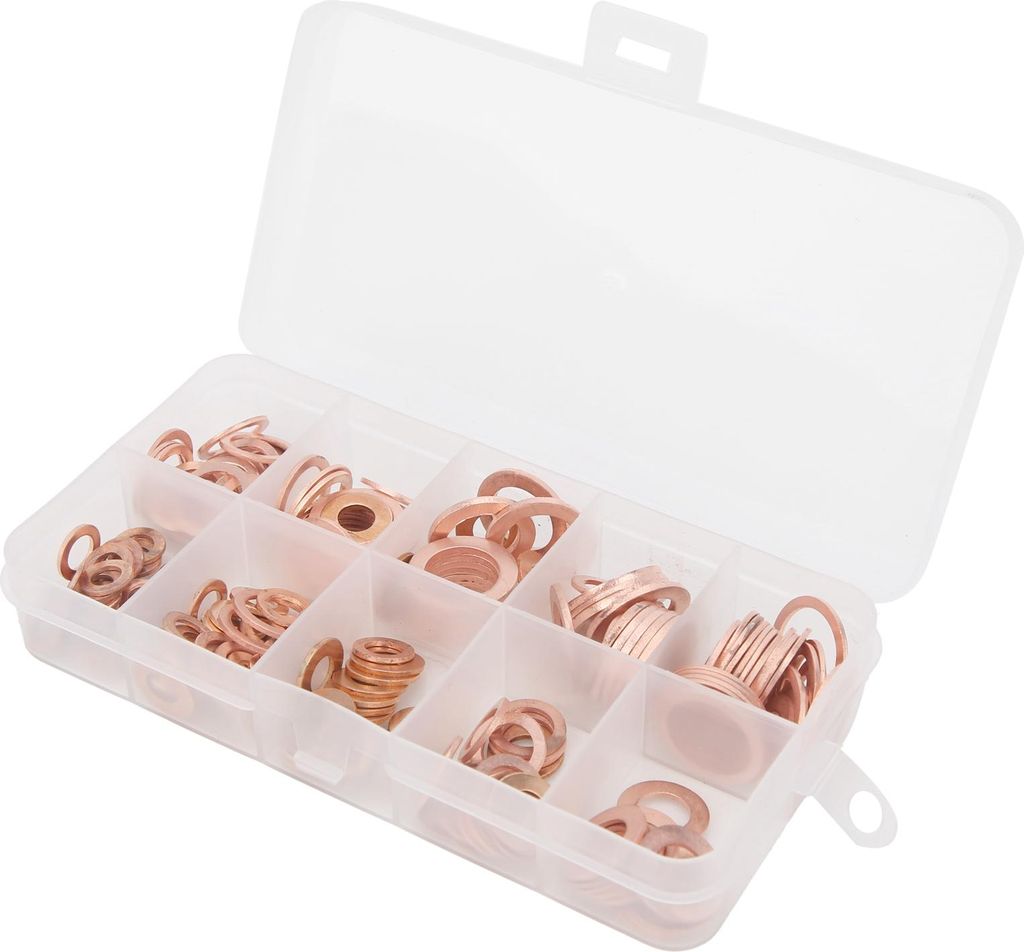 200 Stück Dichtungsringe aus rotem Kupfer, O-Ringe, Dichtringe, Unterlegscheiben, Flachdichtungsringe
