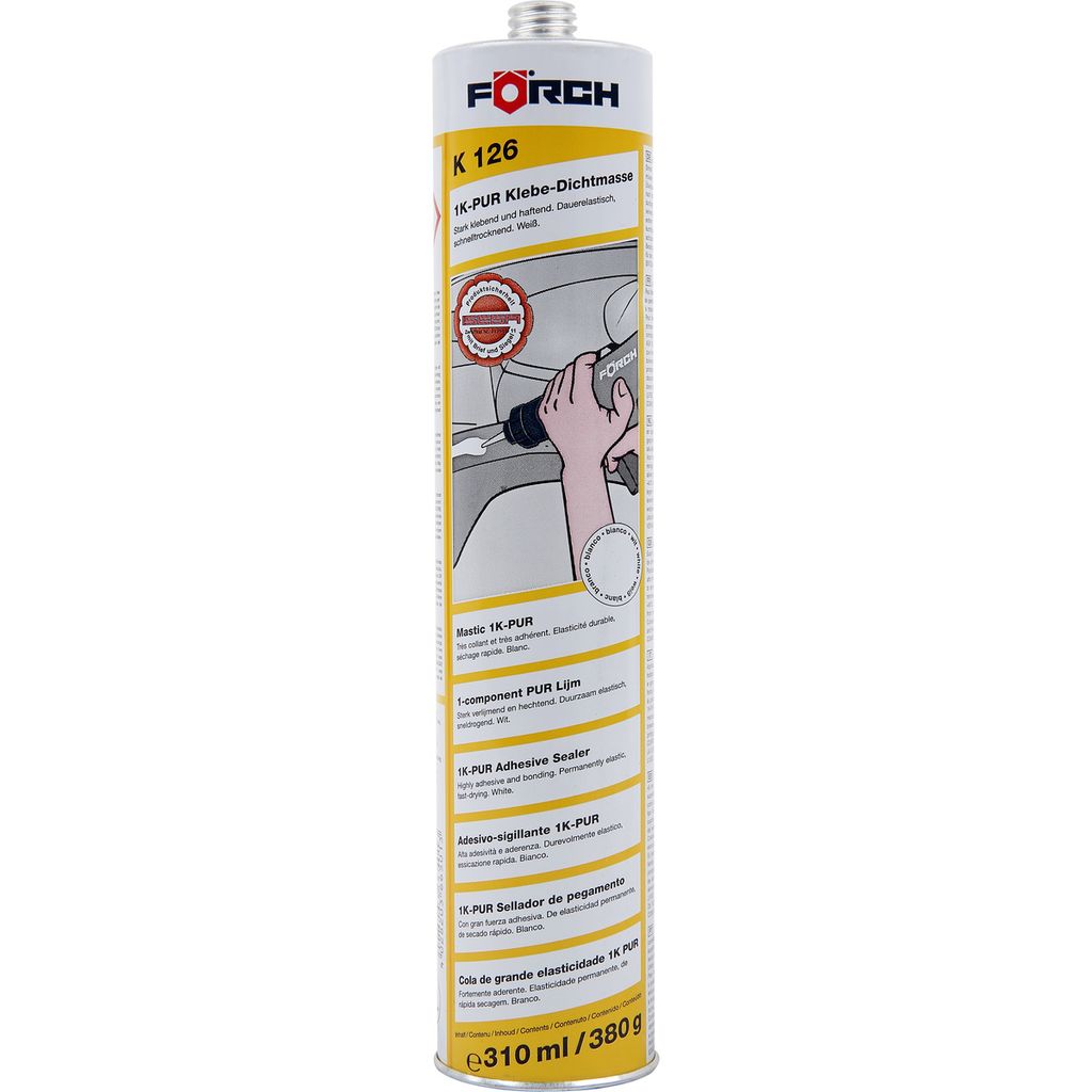 FÖRCH Klebe-Dichtmasse 1K-PUR K126 weiß 380g (Kartusche) Produktbild 