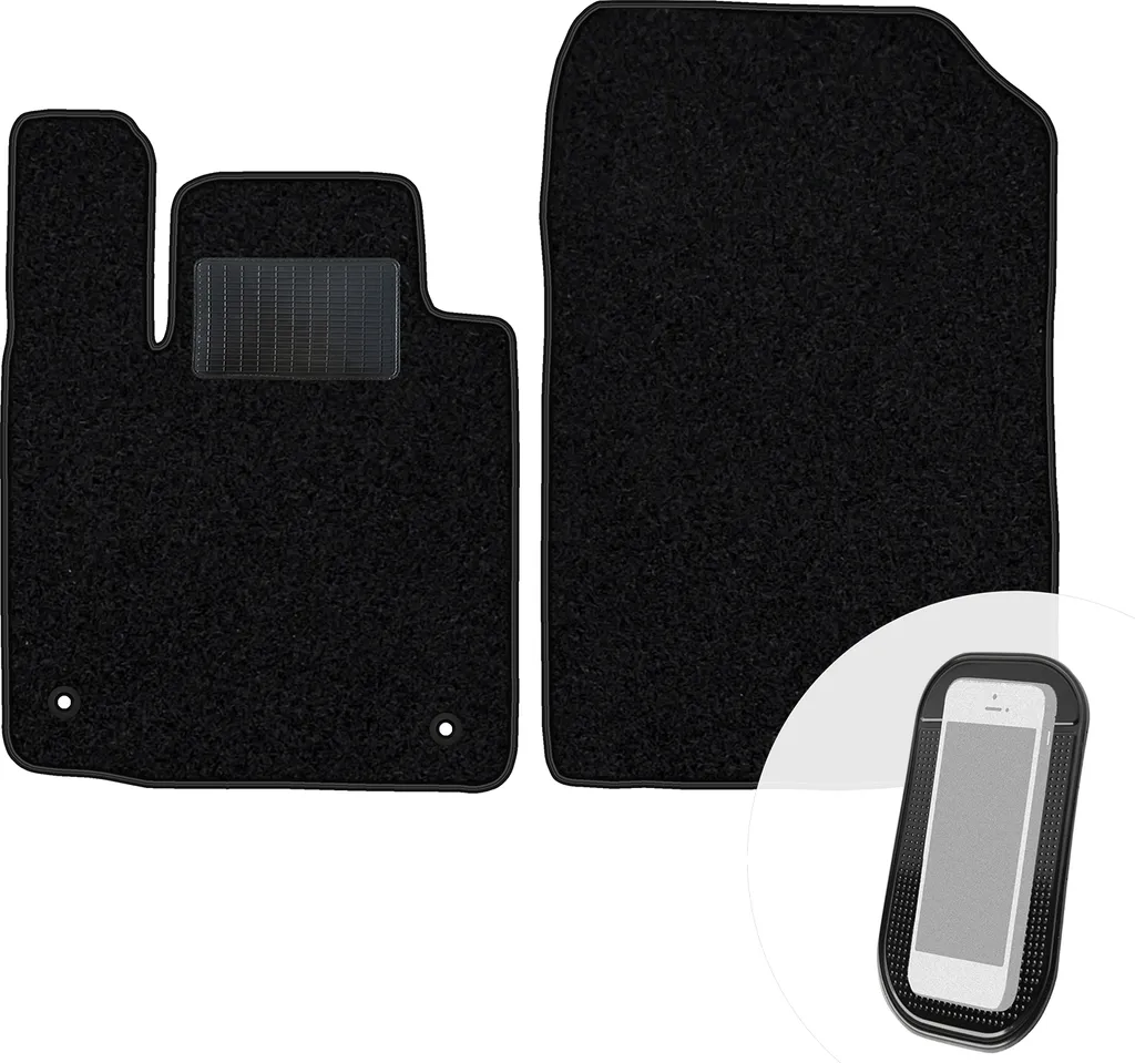 Tappetini Renault Twingo 1 (1993-2007) Velluto Nero Cuciture Grigie