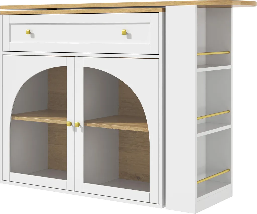 Table de bistrot modulable pour petit espace avec grand rangement blanc - 9