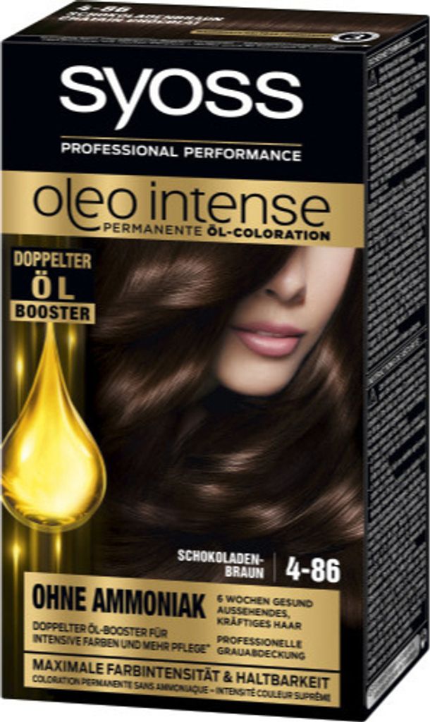 SYOSS Oleo Intense Permanent Oil Colouration 4-86 Chocolate Brown with Nourishing Oil and Ammonia 115ml