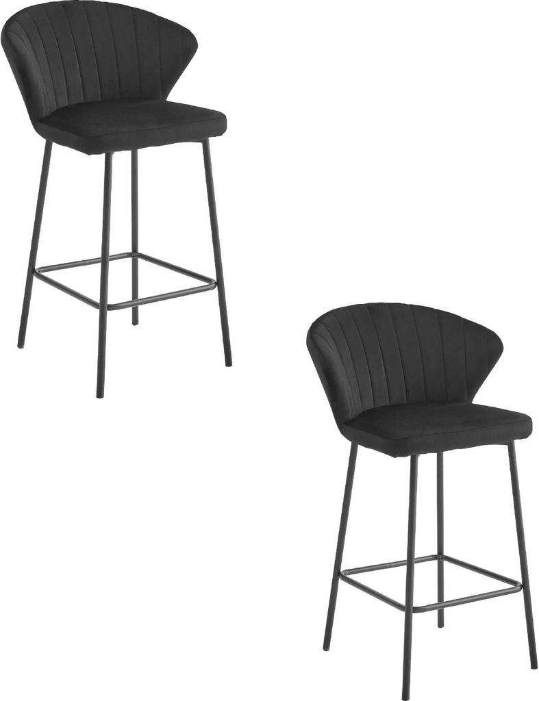 Tabouret Valora GATTA Noir x2 | Deux tabourets noirs pour Image du produit 