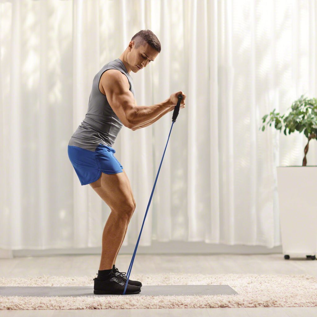 Fitness Tube Gymnastikband Latex Band Fitnessband Expander, Extra Stark, Blau