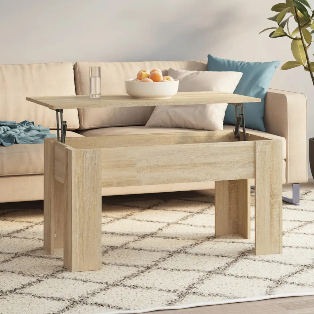Table basse salon chêne sonoma 101 cm pour apéritifs et décoration - 2