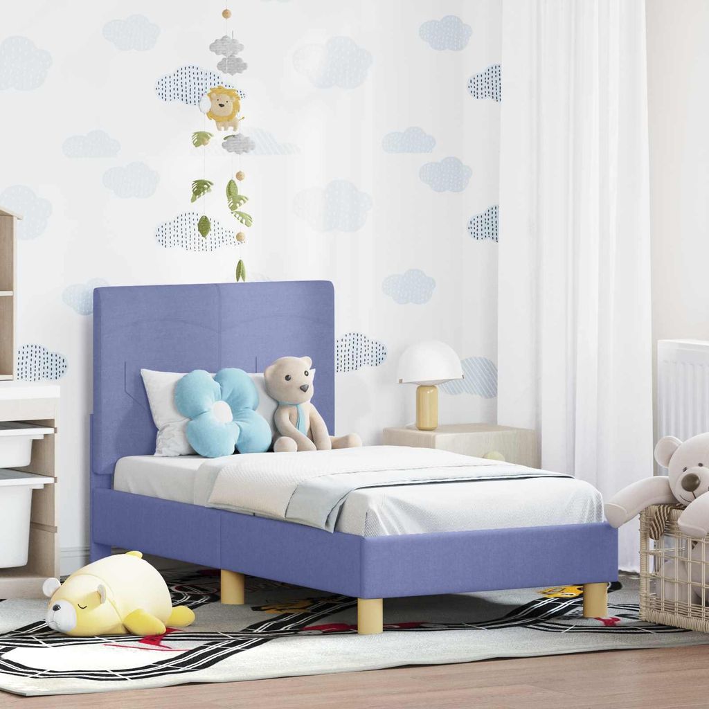 Maison Exclusive - Kinderbettgestell mit Kopfteil Jeans blau 70 x 140 cm Stoff