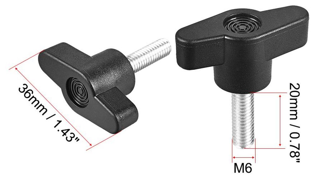 10 Stš¹ck Drehgriff Kurbelgriff drehbarer Ballengriff Griffl?nge Handkurbel Kunststoff T-Form M6 x 20 mm